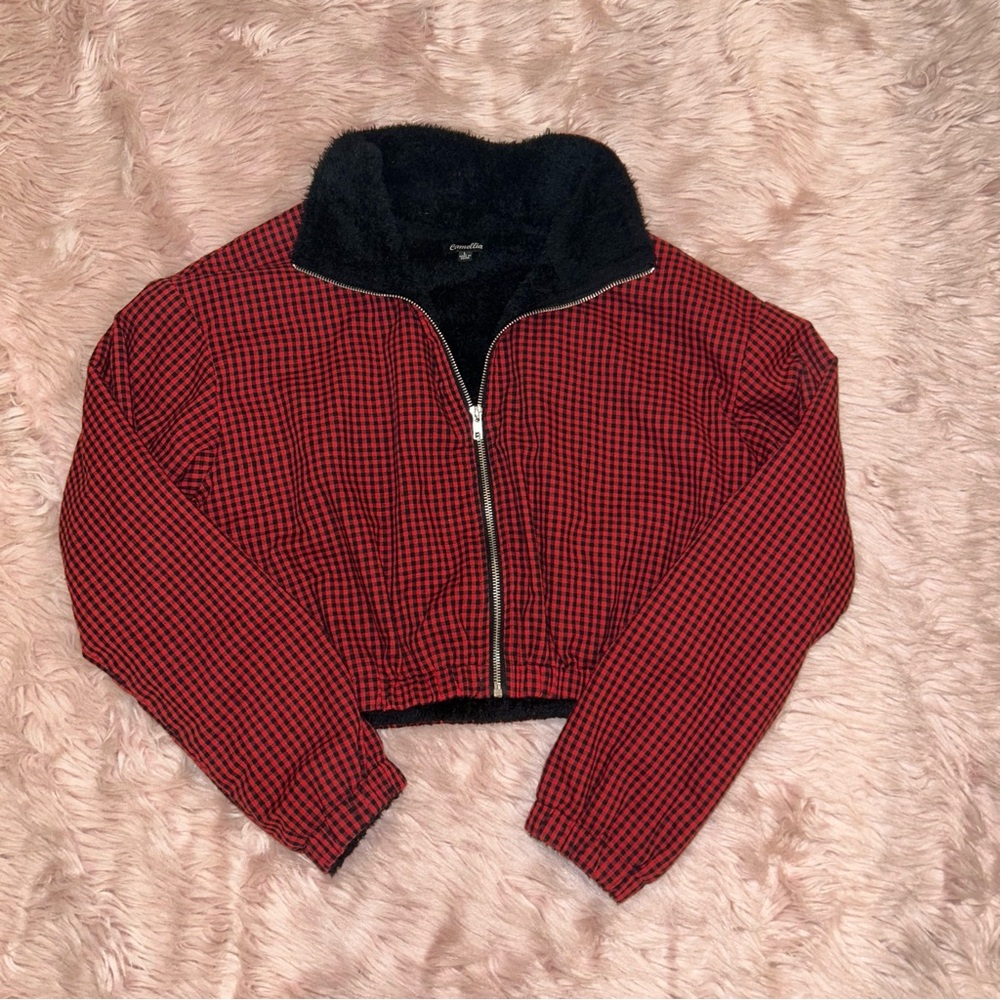 Red plaid jacket